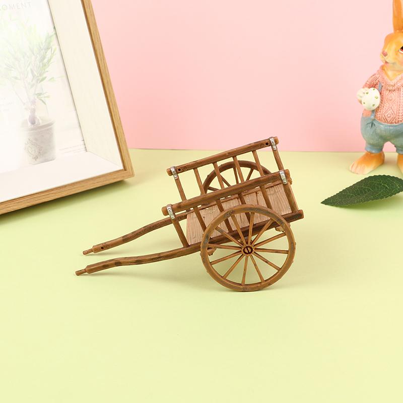 Dollhouse Miniature Simulation Assembled Cart  Model Diy Accessories Garden Furniture Toys