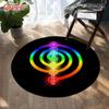 Seven Chakra Large-area Decorative Carpet Round Flower of Life Flannel Carpet Modern Home Living Room Floor Mats Bedroom Rug