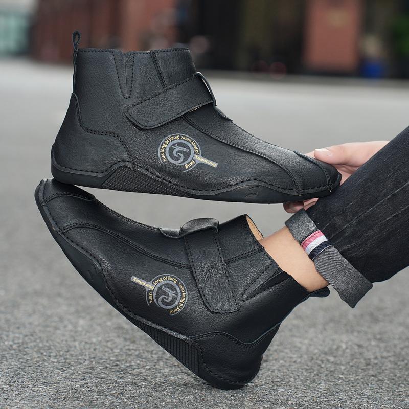 Autumn and Winter New Men's Short Boots 2025 British Classic Retro Flat Bottom Cotton Shoes Outdoor Business Sports Casual Shoes