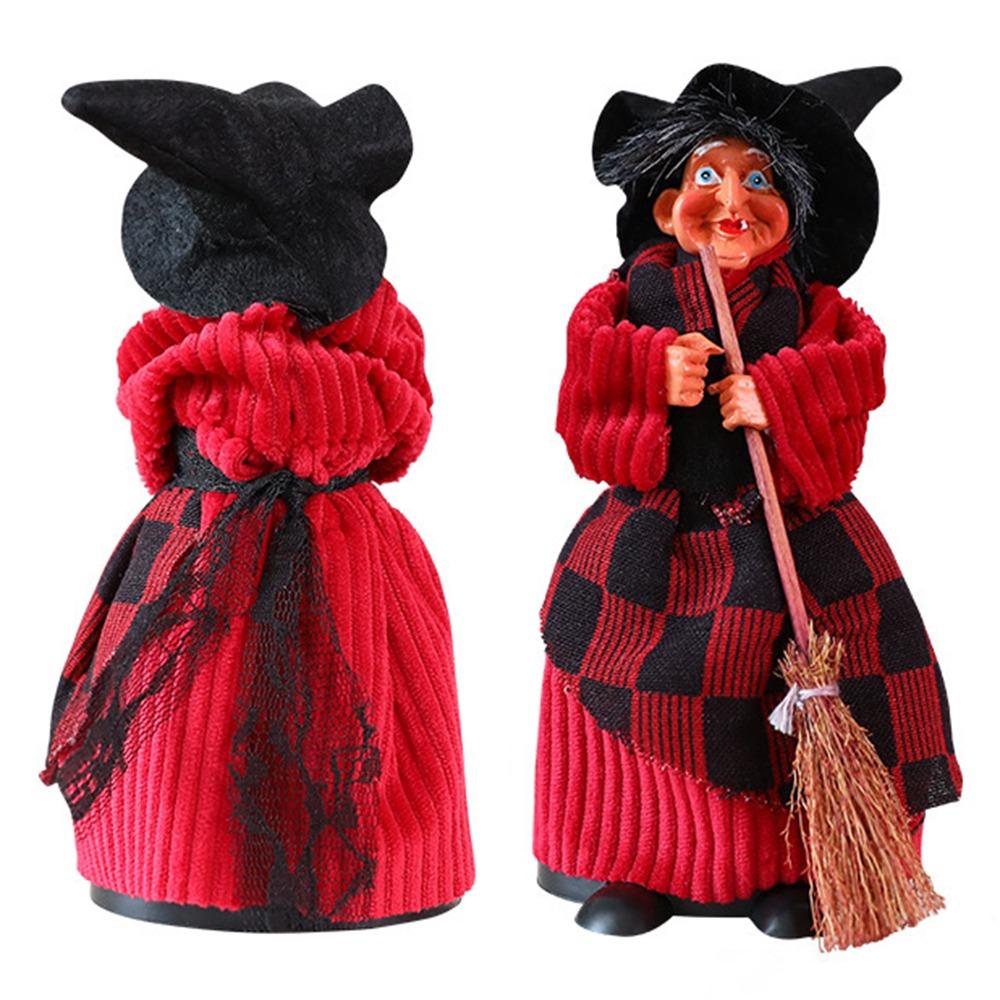 Retro Halloween Witch Ornament Funny Witch Figurines Scary Witch Sculpture  Scene Arrangement