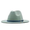 European and American style spring and autumn winter imitation felt big brim hat British retro woolen top hat men's and women's travel Panama jazz hat