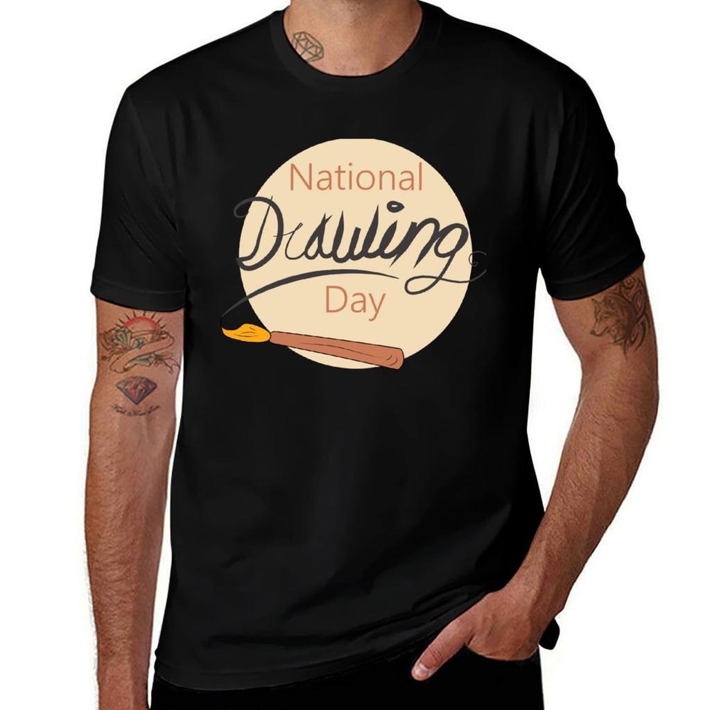 National Drawing Day Sign TShirt Oversized Custom T Shirt Oversizeds Unisexs Plain T Shirts