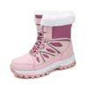 Women's Plus Size Mid-Calf Outdoor Snow Boots, Warm Velvet-Lined for Winter Sports & Skiing