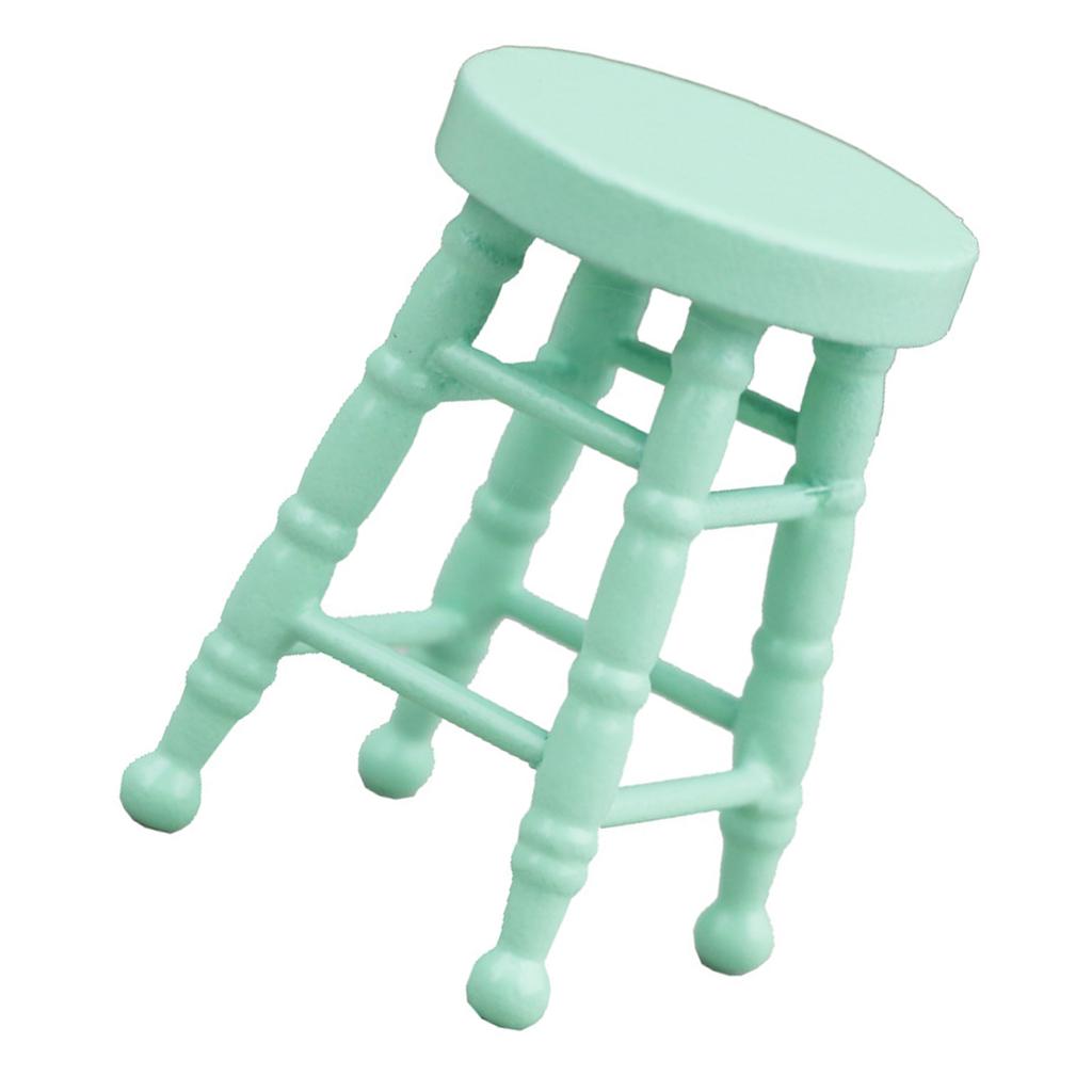 Realistic Wood Stool Zakka Realistic Pretend Play for Role Display Round Top Stool Model Vintage Stool 1:12 Doll House