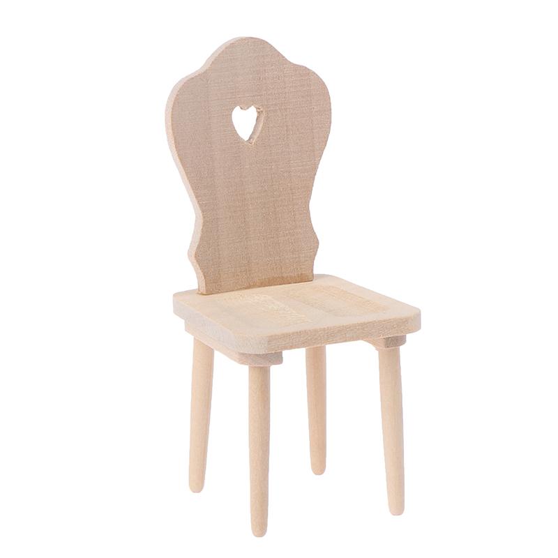 1/12 Dollhouse Miniature Dining Furniture Wooden Chair High Chair Exquisite Collection For Doll House Decoration