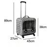 Rattan Woven Cat Ear Rolling Cat Carrier Breathable Escape-Proof Portable Large Capacity Pet Outdoor Travel Trolley for Cats New