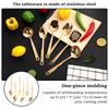 6pcs Kitchen Utensil Set Stainless Steel Spoon and Spatula Set Cooking Utensils Set with Hanging Hole for Nonstick Pans Cookware