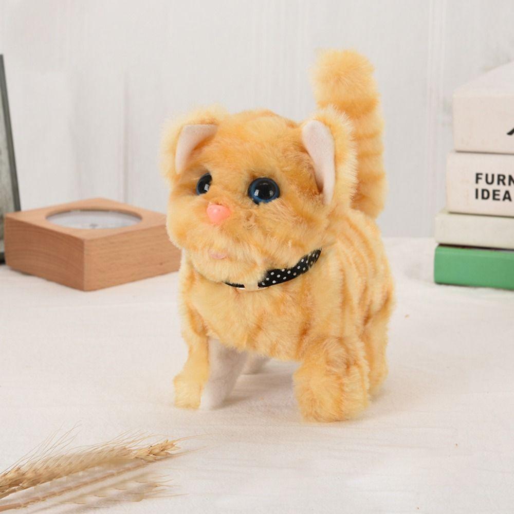 Walking Wagging Tail Electronic Plush Toy Interactive Interactive Kitten Toy Children