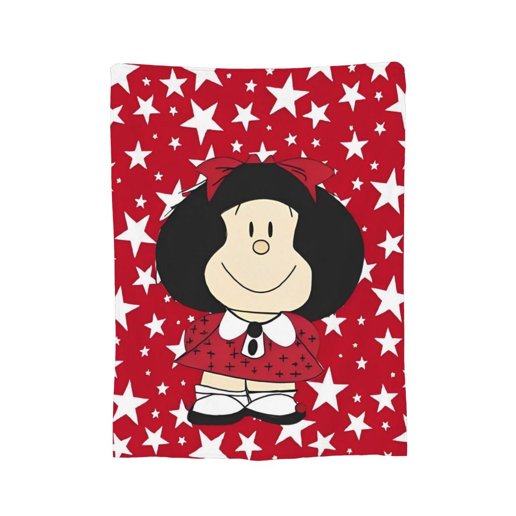 Mafaldas  Collage Flannel Blanket Cute Kawaii Fashion Throw Blanket for Bed Sofa Couch 150*125cm Bedspreads,