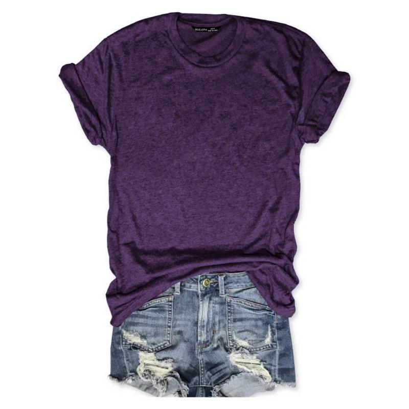 YYFS Dámská móda Ležérní Léto Jaro Jednobarevné halenky a košile s krátkým rukávem a výstřihem do O