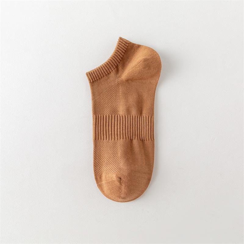 Men's Summer Short Socks, Pure Cotton Mesh, Thin, Low-top, Shallow Opening, Antibacterial, Deodorizing, Sweat-absorbing, Business Boat Socks