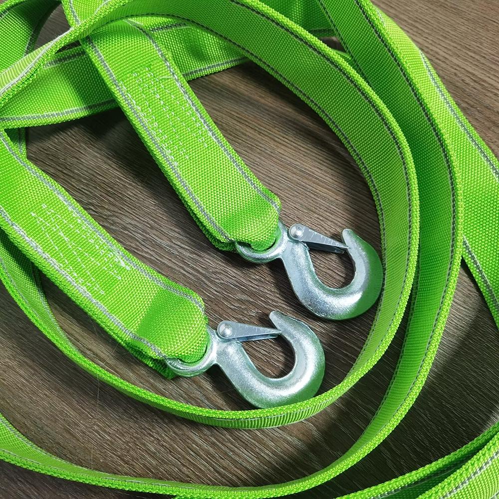 1Pc 4m Car Tow Cable Heavy Duty 8 Ton Trailer Rope Towing Pull Rope Strap Hooks Van Road Recovery Car Accessories