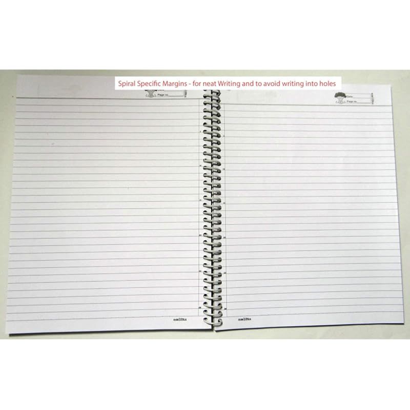 Amblitz Spiral Notebook (A4, 200 Pages) Single Line Ruled - Pack Of 4