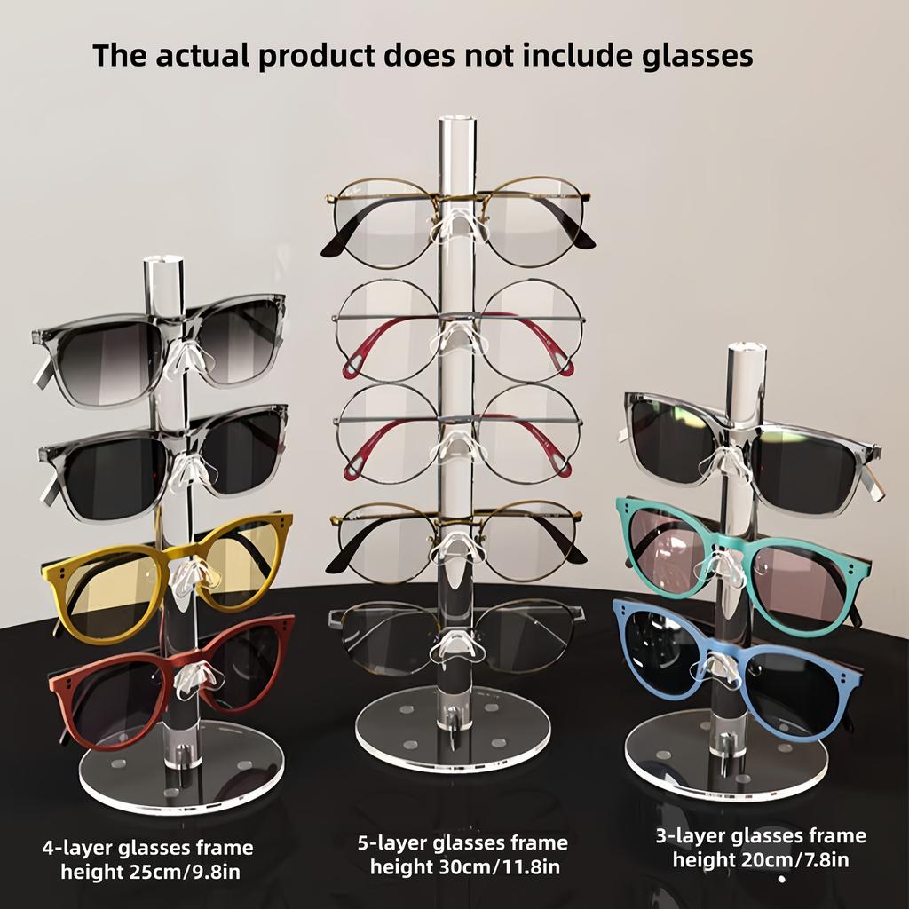 Acrylic Sunglasses Organizer Stand Vertical Eyewear Display Rack Space-Saving Home Desk Store Glasses Holder