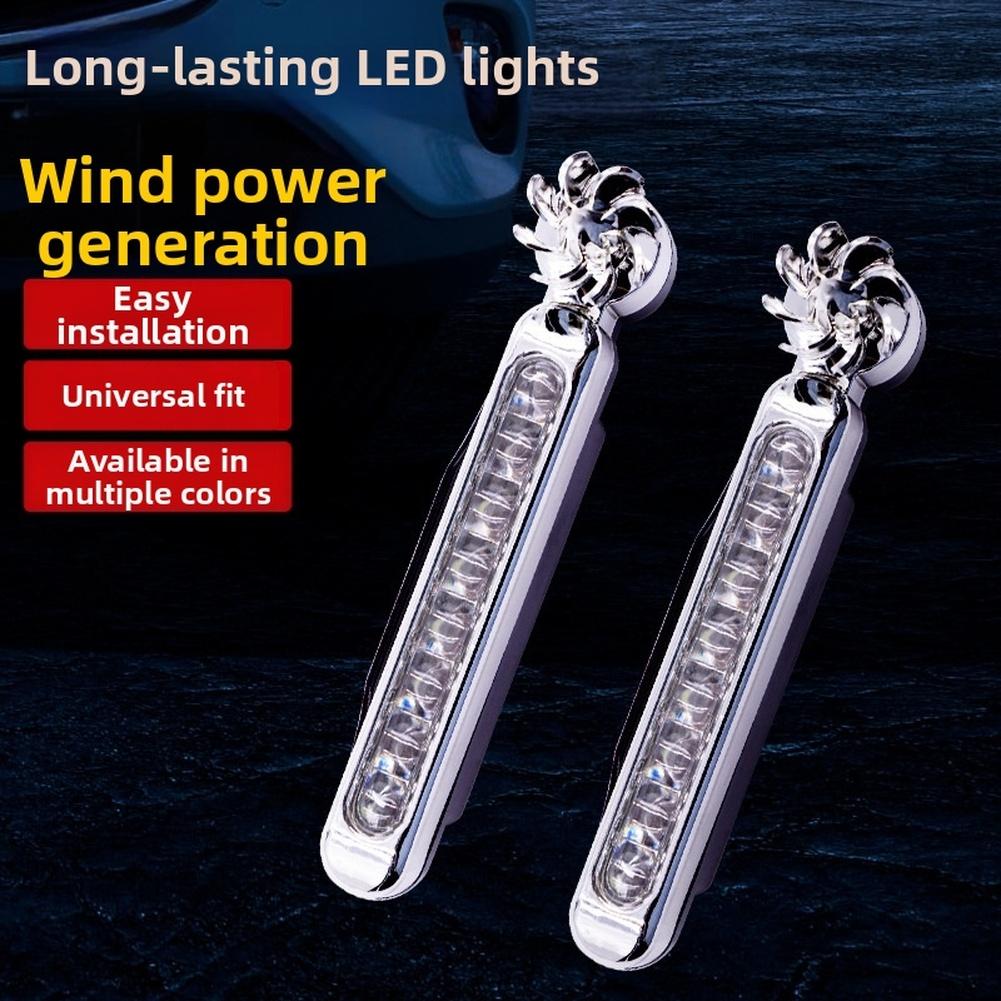2pcs Car LED DayTime Running Light Auxiliary Lighting Rotation Fan Lamp Automobile Headlight Led Lights