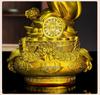Zodiac Monkey Figurine: Golden Brass Money Bag Treasure Decor for Living Room