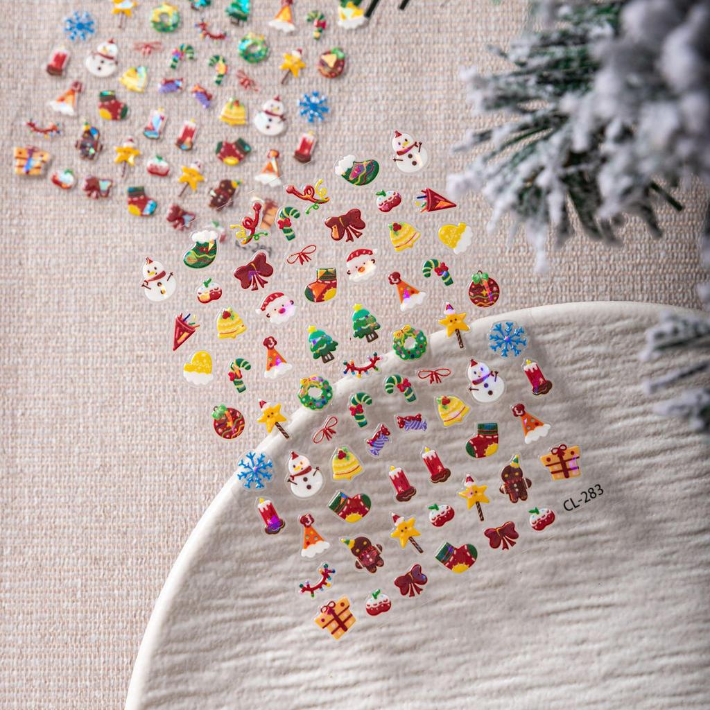 3D Christmas Nail Stickers: Trees, Reindeer, Snowflakes & Snowmen