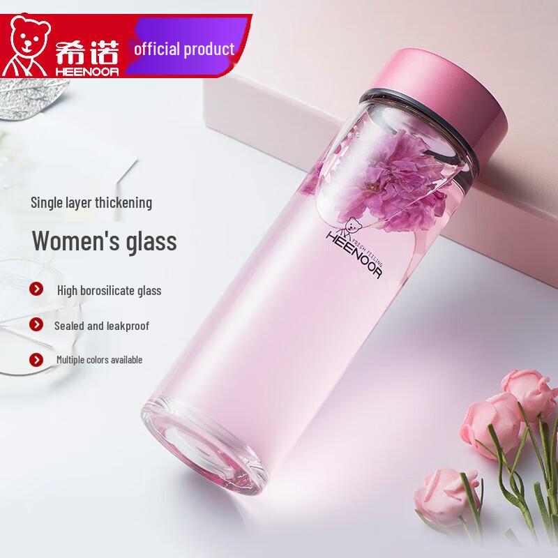 Xinuo Portable Single-Layer High Borosilicate Glass Cup for Women