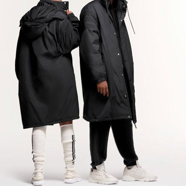 Adidas Ivy Park X  Originals FW23 Solid Color Casual Long Sleeve Parka Unisex Outerwear Black IK9606