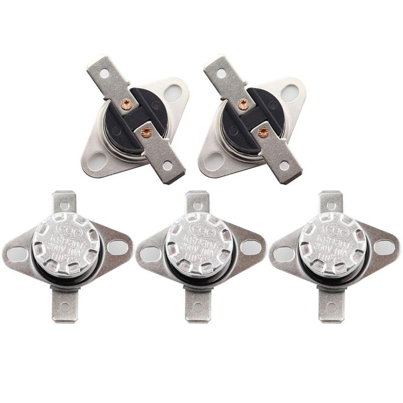 5 Pcs KSD301 Thermal Control Switch 250V 10A Normally Closed NC Thermostat Temperature Switch