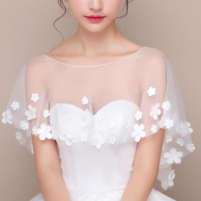 "Bridal spets pärlsjal Cape för bröllopsfoton"