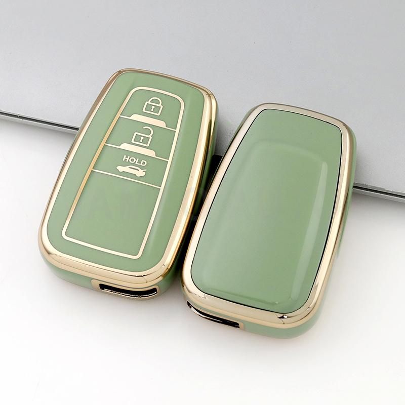 3 Buttons TPU Car Key Case for Toyota Camry CHR Corolla RAV4 Avalon Land Cruiser Prado Prius Anti-scratch Key Cover Fob Keychain
