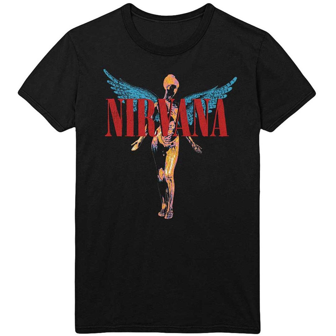 Men s Nirvana Angelic Slim Fit T-shirt Large Black S