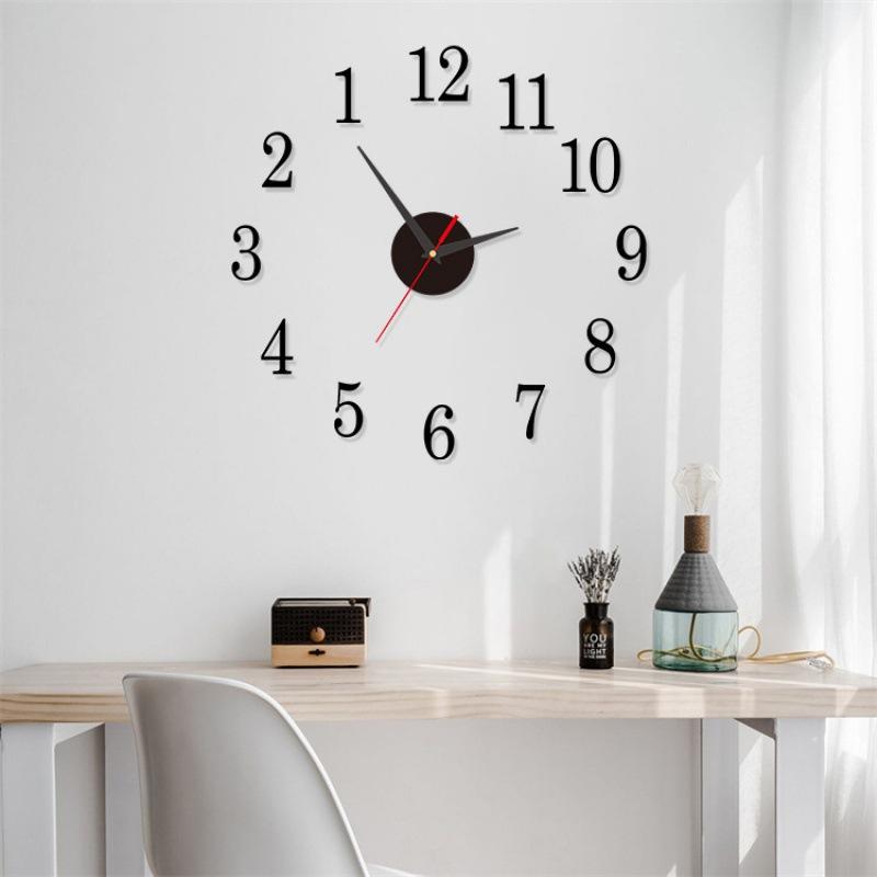 Creative Luminous Digital Clock Without Drilling Holes, Wall Clock for Living Room and Bedroom, Home Decorative Wall-mounted Clock, Acrylic Wall Clock