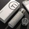 500ml Titanium Covered Insulated Cup Business Gift Stewed Tea Mugs Portable Coffee Cup Cold Insulation Bottle Hand Pressing Type