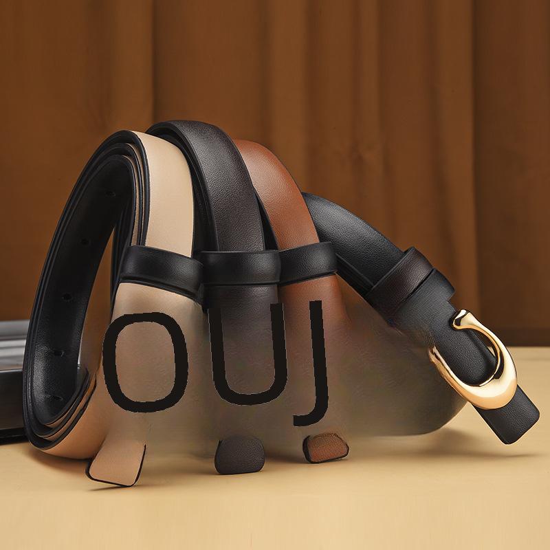 Women's Korean Retro Thin Leather Belt with C Buckle - Fashionable and Versatile for Jeans and Pants