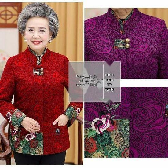Spring and Autumn Jacket Set for Mature Women (Ages 60-80) – Grandma Style