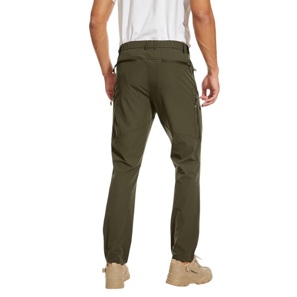 Men's Outdoor Athletic Cargo Pants - Lightweight Hiking Trekking Pants, Multi-Pocket Zipper Waterproof Breathable Quick-Dry Pants