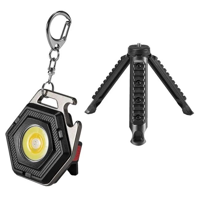 Mini Camping Light LED Flashlight Lantern USB Charging COB Keychain Work Light Floodlight with Strong Magnet IP64 Waterproof