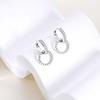 Silver Plated U Round Heart Shape CZ Zircon Earrings Hoop Earrings For Women DIY Making Jewelry Gift