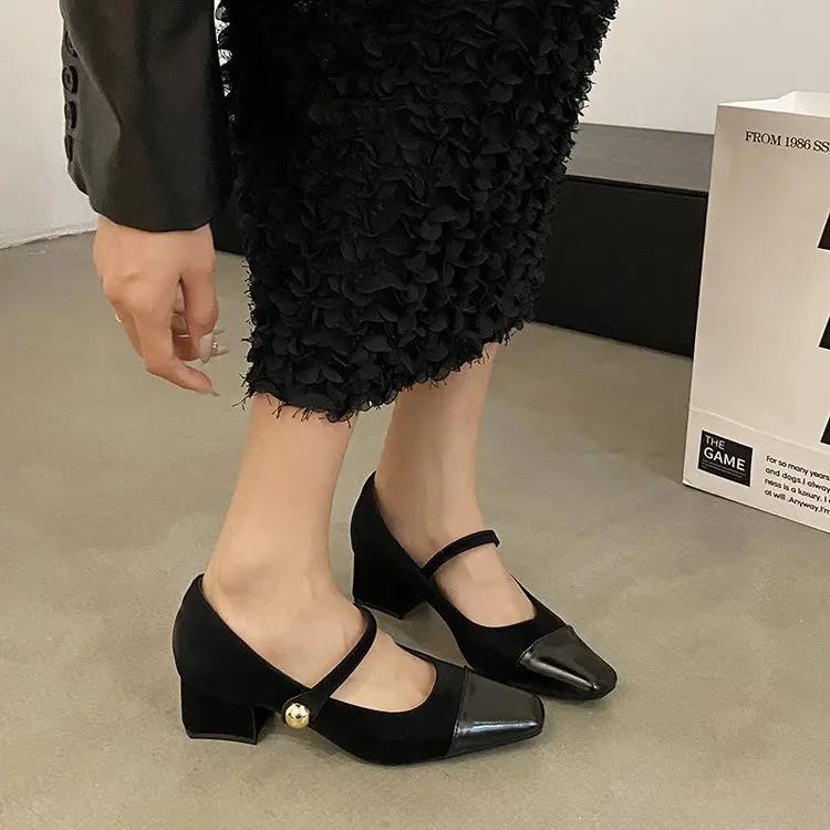 Fashion Platform High Heels for Women Beach Fashion Sexy Light Cut Buckle Square with Simple Fashion Banquet Solid Color All Match Style