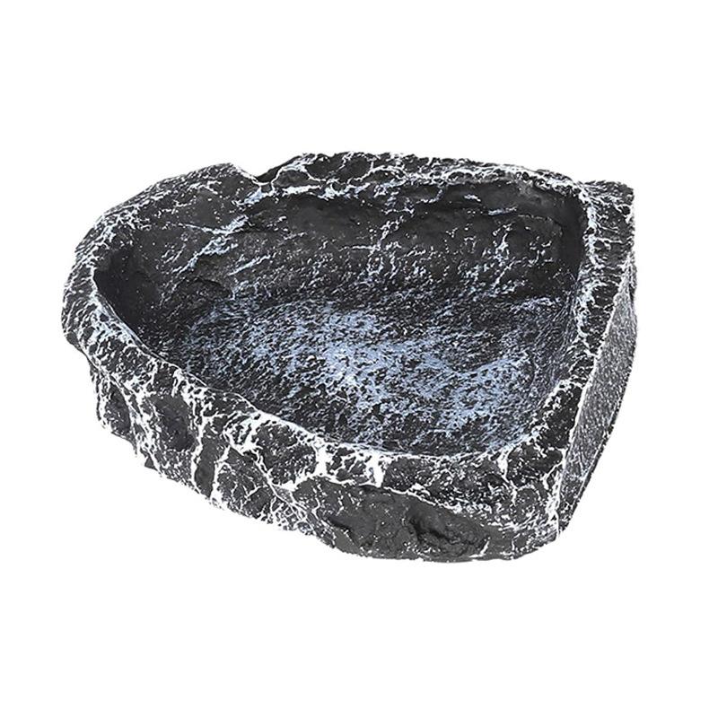 Safe and Durable Imitation Stone Bowl for Feeding Reptile Pets Ideal for Bearded Dragons and Other Small Reptiles