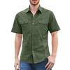 Men'S Shirt With Double Pockets Casual Short Sleeved Top Fashionable Cardigan