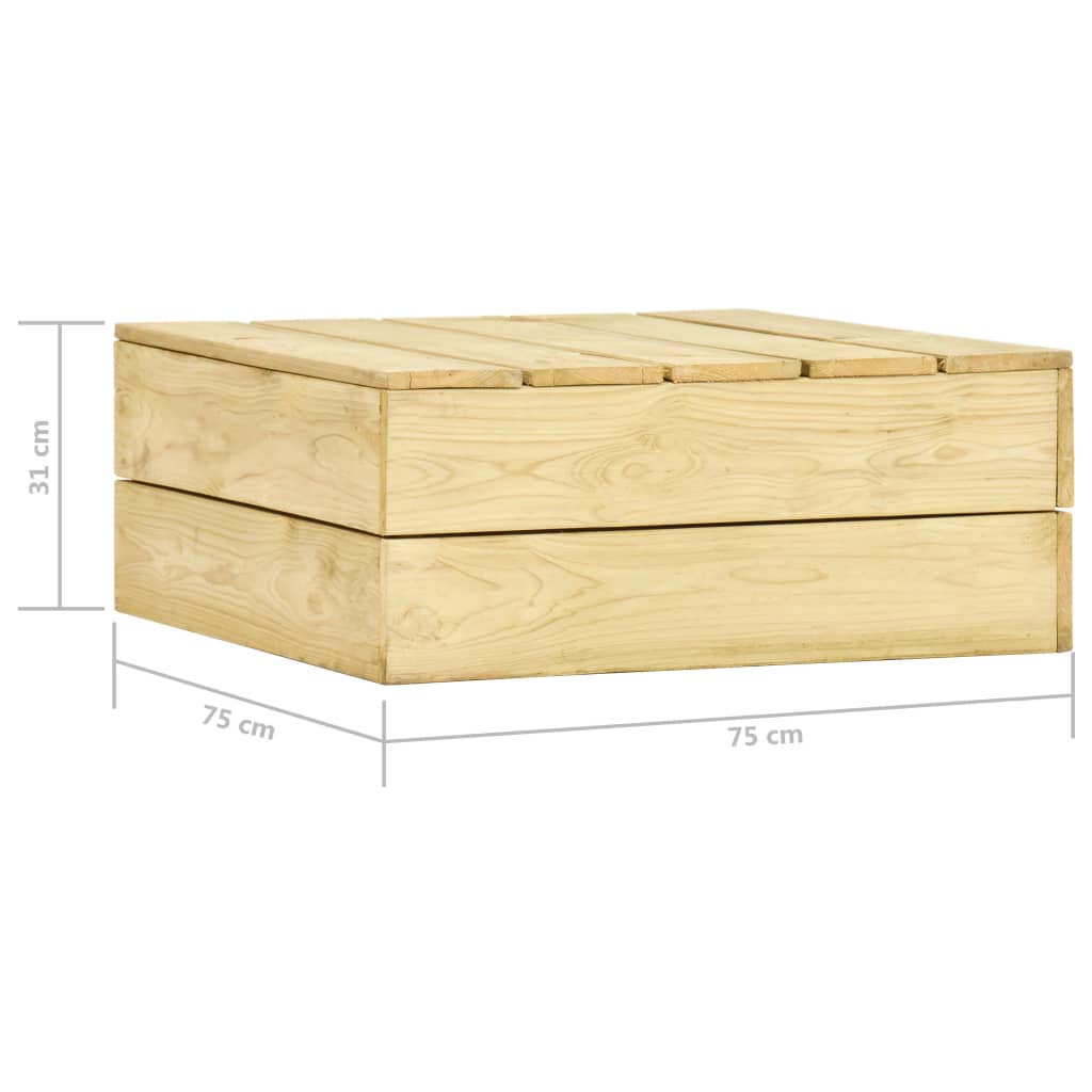 2 Piece Garden Lounge Set with Cushions Impregnated Pine Wood