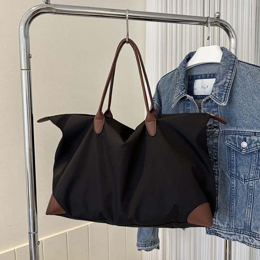Large Capacity Oxford Tote Bag Solid Color Simple Underarm Bag Nylon Shoulder Bag  Streetwear