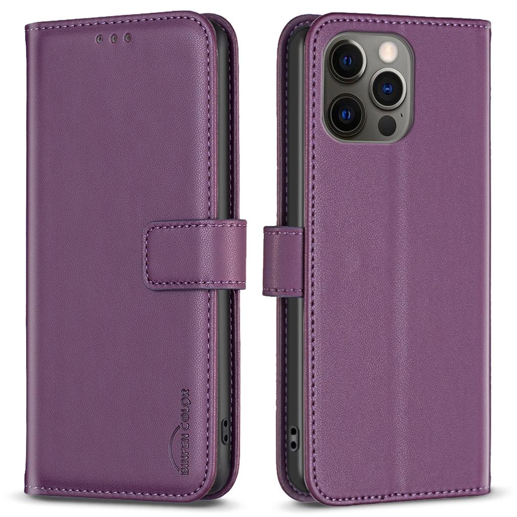 BINFEN COLOR BF17 Brieftasche Hülle für iPhone 12/12 Pro 6,1 Zoll, PU Leder Ständer Folio Handyhülle
