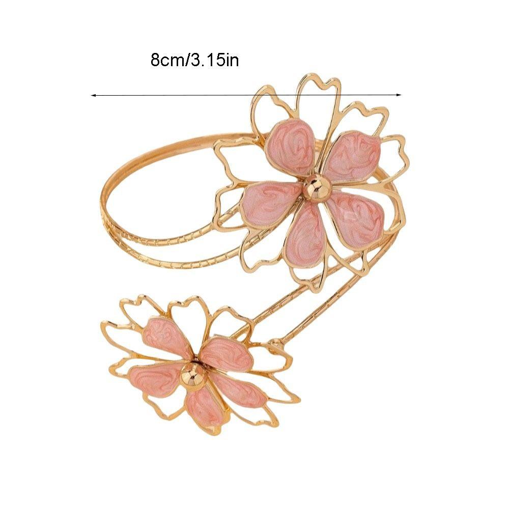 Floral Flower Bracelet Enamel Glaze Armband Fairy Open Arm Bangle  Party