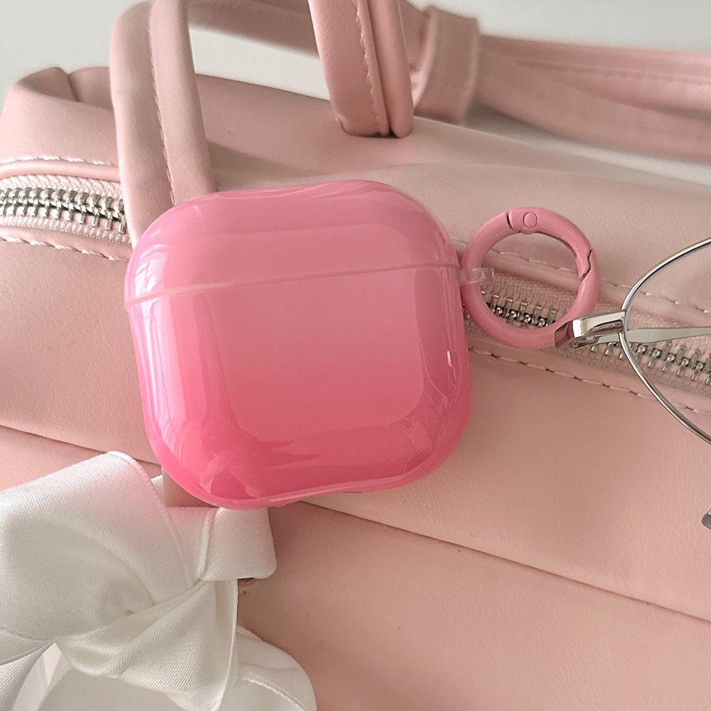 New Gradient Pink Gloss Smooth Soft Silicone Case With For Apple AirPods Pro 2 3 4 1 Wireless Bluetooth Earphone Cover