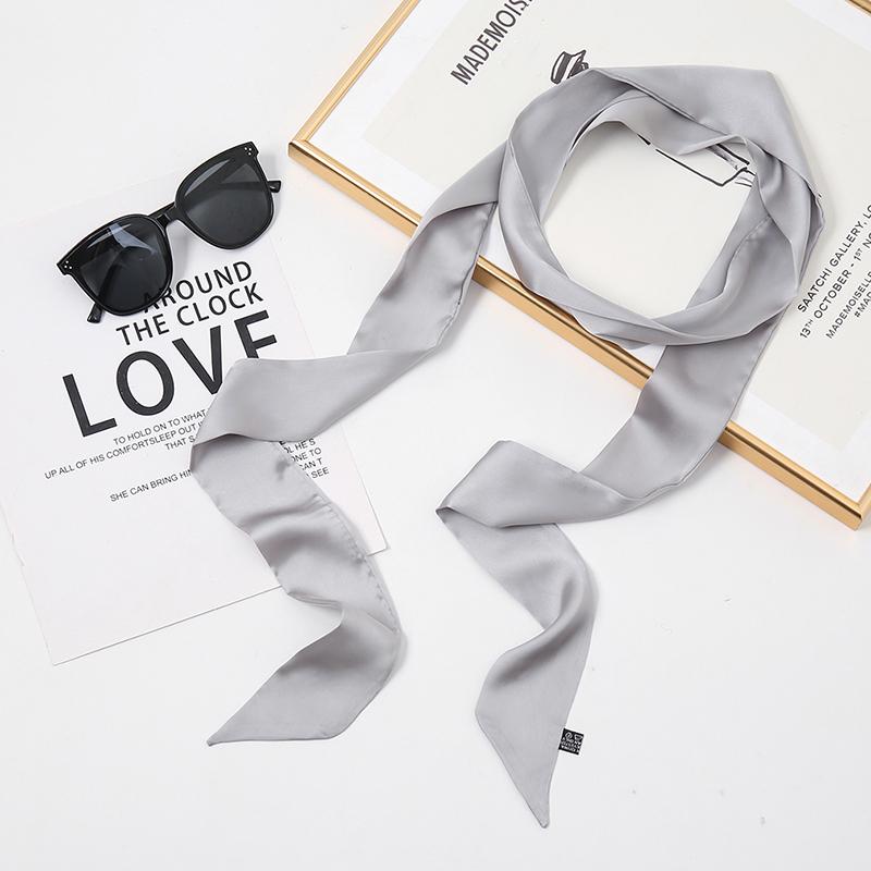 200*4cm Damen Schmaler Langer Schal Einfarbig Seide Gummi Rot Krawatte Schwarz Tasche Band Einfarbig Stirnbänder Schlichter Choker Streamer