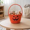 Cotton Rope Basket with Handle Handmade Woven Storage Bin Soft for Nursery, Kids