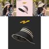 Fashionable Summer Sun Visor Cap Women Anti-uv Korean Style Striped Topless Hat