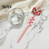Colorful Spiral Straw 5Pcs Soccer Straws, Reusable Drinking Straws for National Flag Birthday Party, Football Theme Party Celebration Beverage