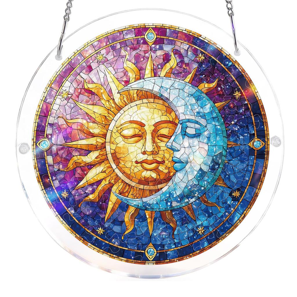 Acrylic Puzzles Suncatcher Window Hanging Crafts DIY Puzzle Suncatcher for Living Room Bedroom Summer Home Balcony Decor