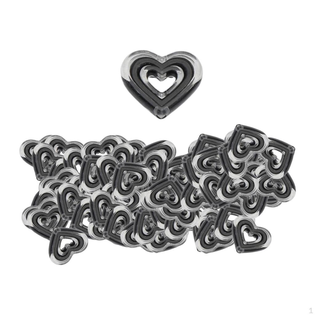 80 Acrylic Heart Beads for Craft Projects, Loose Spacer Jewelry