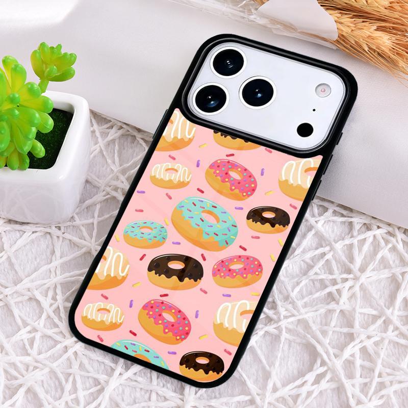 Candy Creamy Pink Donut Sprinkles Phone Case for iPhone 17 Air 16 15 11 12 14 13 Pro Max Shockproof Cover