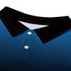 Men's Gradient Blue and Black Casual Comfortable Short Sleeved Polo Shirt Suitable for Business and Family Use